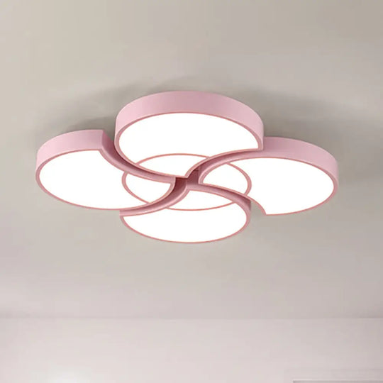 Blossom Girls Bedroom Ceiling Lamp - 4 - Head Led Acrylic Mount Light Pink / 20.5’ White