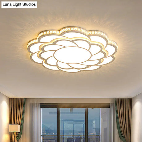 Blossom Large Flush Mount Led Crystal Accent Lamp - 31.5’/39’ Wide Warm/White Light