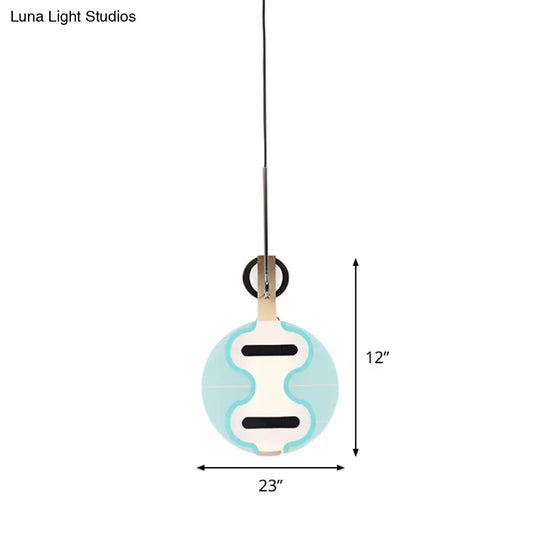 Blue Acrylic Led Pendant Ceiling Light: Thin Lute Downlighting For Modern & Creative Bedroom