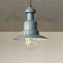 Blue And Yellow Metallic Pendant Ceiling Light For An Industrial Stylish Living Room