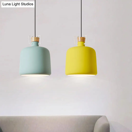 Blue/Gold/Brown Wine Jar Pendant Light With Cork Detailing