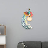 Blue/Green Peacock Wall Light Fixture - 1/2-Pack Retro Style Resin Lamp With Crystal Global Shade
