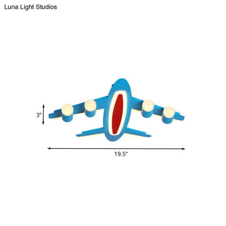 Blue Led Flush Mount Ceiling Light For Bedroom With Creative Acrylic Finish