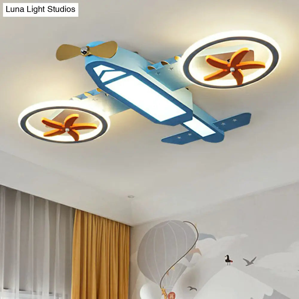 Blue Led Flush Mount Ceiling Light For Childs Room - Simplicity And Style In Third Gear