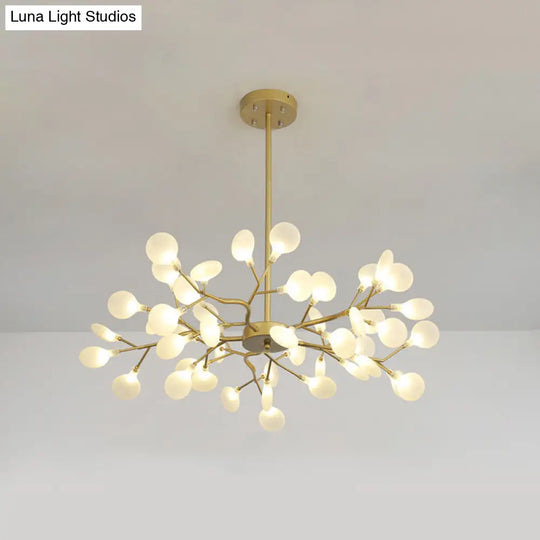 Branch-Like Wireframe Led Chandelier: Modern Metal Hanging Light For Living Room