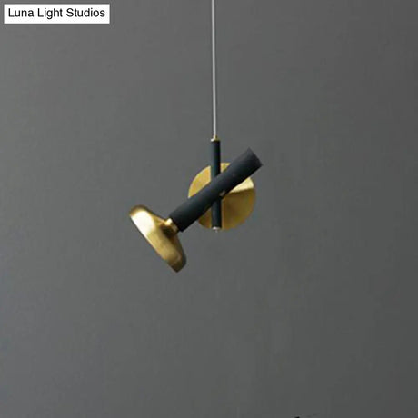 Brass Bedside Pendant Light With Torch Metal Shade - Modern Down Lighting