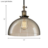 Brass Dome Pendant Ceiling Light With Clear Glass And 1 - Perfect For Dining Room