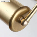 Brass Finish Vintage Vanity Lamp - 2 Light Wall Mount For Bathroom