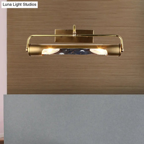 Brass Finish Vintage Vanity Lamp - 2 Light Wall Mount For Bathroom