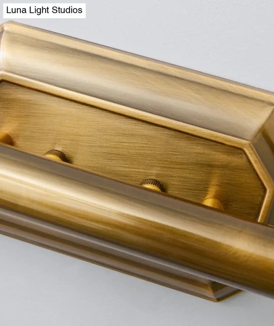 Brass Led Vanity Lighting For Makeup In Frosted Glass - American Bathroom Fixture