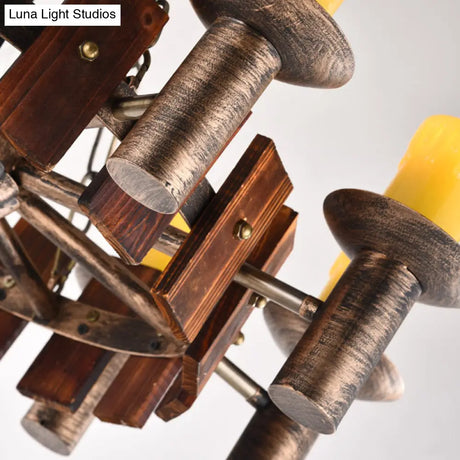 Brass Metal Vintage Hanging Chandeliers For Coffee Shop And Living Room Candle-Inspired Lighting