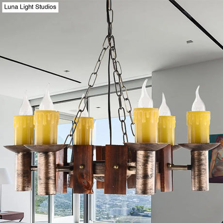 Brass Metal Vintage Hanging Chandeliers For Coffee Shop And Living Room Candle-Inspired Lighting