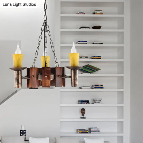 Brass Metal Vintage Hanging Chandeliers For Coffee Shop And Living Room Candle-Inspired Lighting