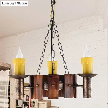 Brass Metal Vintage Hanging Chandeliers For Coffee Shop And Living Room Candle-Inspired Lighting