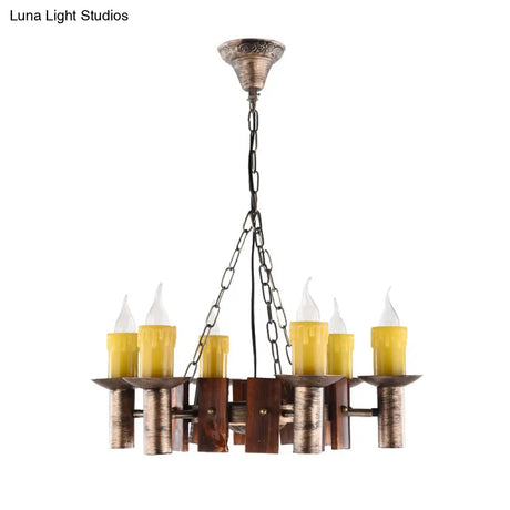 Brass Metal Vintage Hanging Chandeliers For Coffee Shop And Living Room Candle-Inspired Lighting