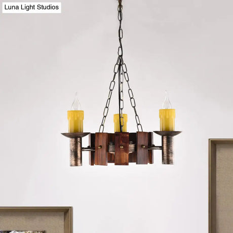 Brass Metal Vintage Hanging Chandeliers For Coffee Shop And Living Room Candle-Inspired Lighting