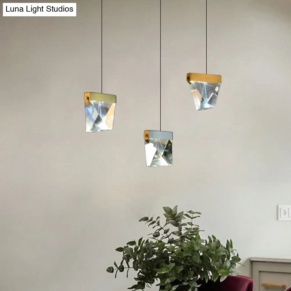 Brass Multi-Ceiling Light Kit With Beveled Crystal And Led 3 /