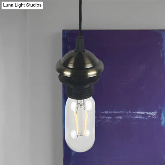 Bronze/Brass Industrial Mini Pendant Light With Height Adjustable Hanging Lamp - 1 Metal