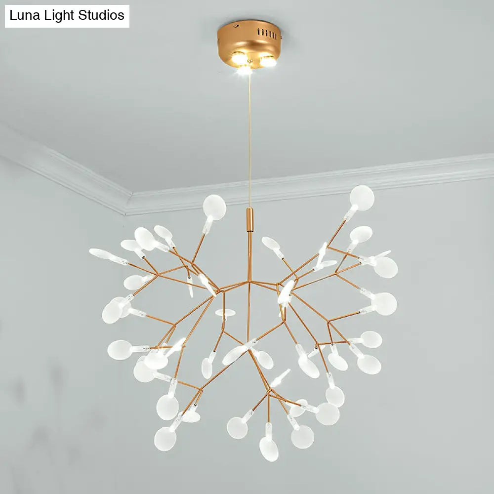 Bronze Acrylic Led Pendant Light: Designer Heracleum Chandelier For Living Room 45 / White