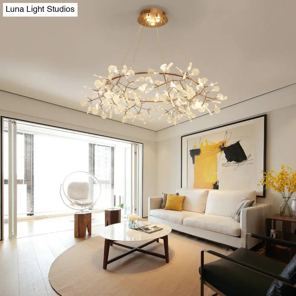 Bronze Acrylic Led Pendant Light: Designer Heracleum Chandelier For Living Room