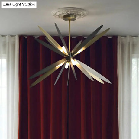 Bronze Finish Dragonfly Chandelier: Metal Suspension Lamp With 8 Decorative Bulbs For Dining Room