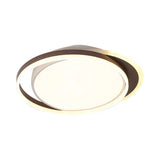 Brown Orbit Led Flush Mount Ceiling Light For Living Room - Simple 16/19.5 Wide Warm/White Acrylic