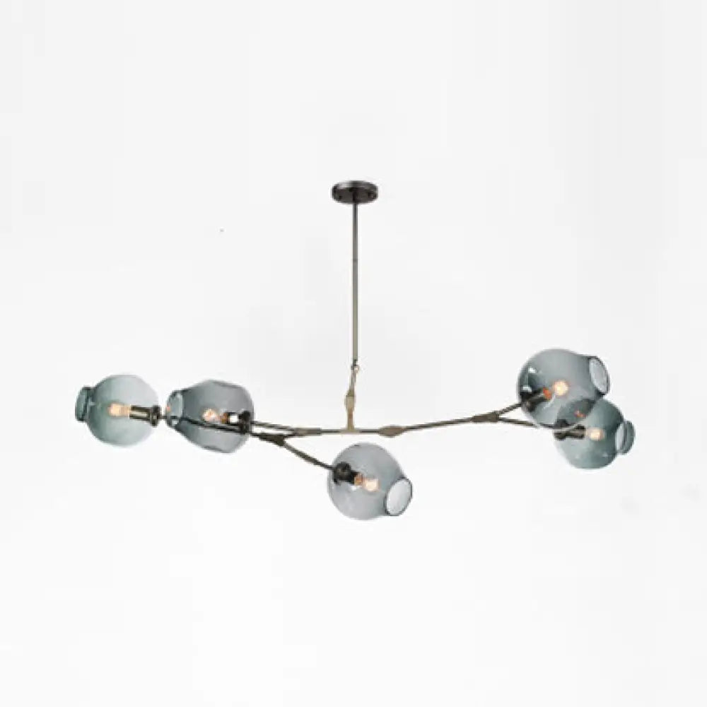 Bubble Chandelier With Modern Glass Ball Shade - 5/6/7 Lights Black/Gold Finish Ceiling Lighting