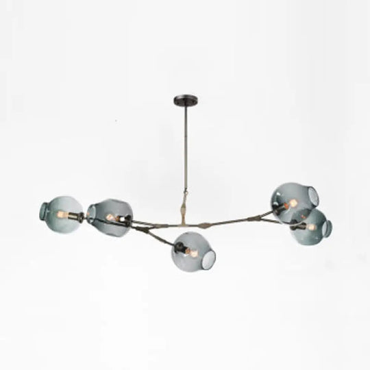 Bubble Chandelier With Modern Glass Ball Shade - 5/6/7 Lights Black/Gold Finish Ceiling Lighting