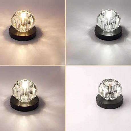 Bud - Shaped Led Crystal Flush Mount Ceiling Light - Modern Design For Corridors Black / Third Gear