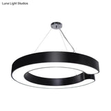 C-Shaped Hanging Led Pendant Lamp In Multiple Sizes & Finishes – Ideal For Minimalist Décor
