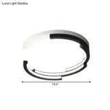 C - Shaped Led Flushmount Ceiling Light – Minimalist Acrylic 16’/19.5’ Wide Black/White 3 Color