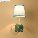 Cartoon Animal Kids Bedside Wall Mount Light In Pink