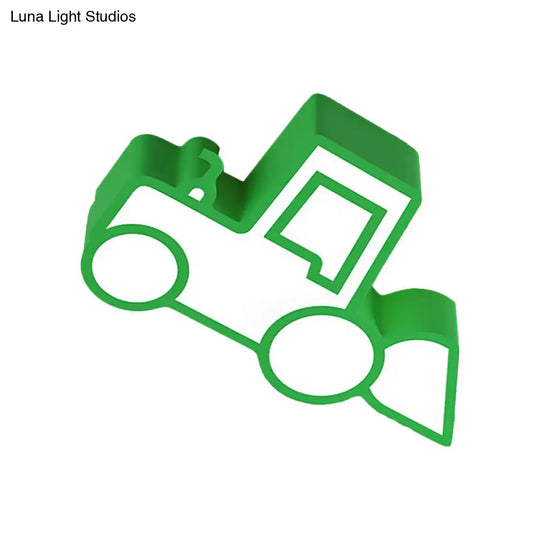 Cartoon Car Ceiling Light - Acrylic Flush Mount For Bedroom