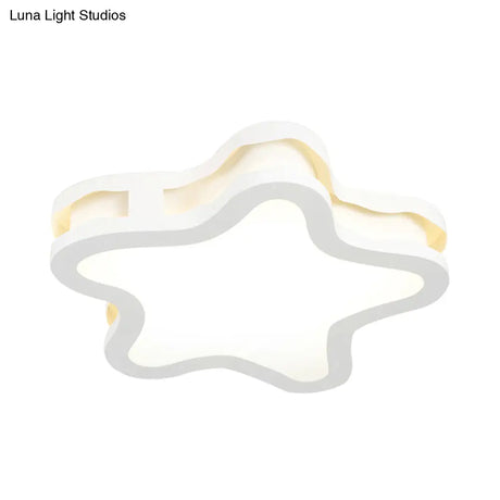 Cartoon Classroom Ceiling Light In White - Acrylic Flush Mount Fixture