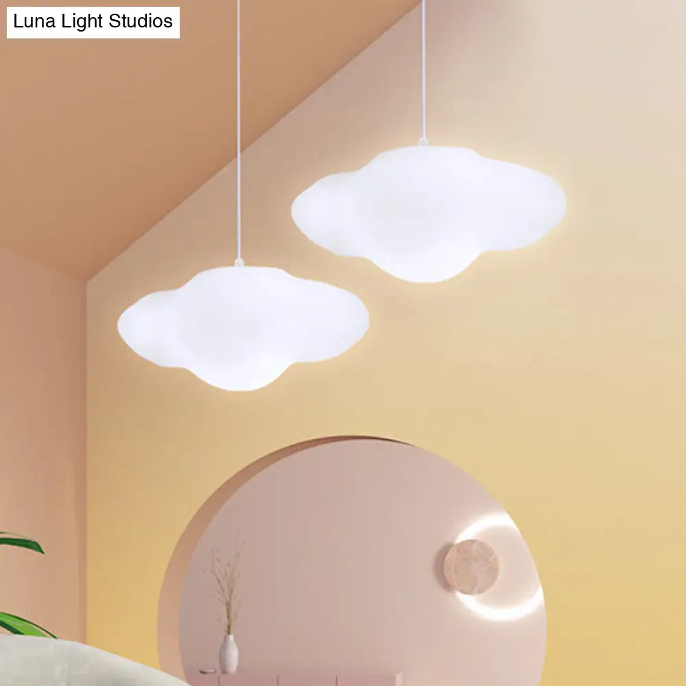 Cartoon Cloud 1-Head Plastic Hanging Light For Playroom