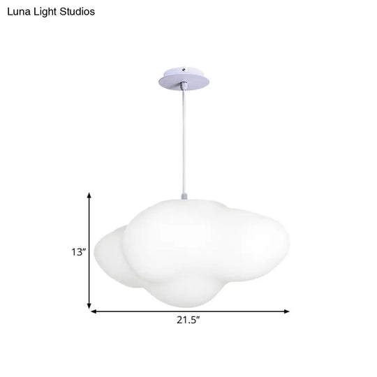 Cartoon Cloud 1-Head Plastic Hanging Light For Playroom