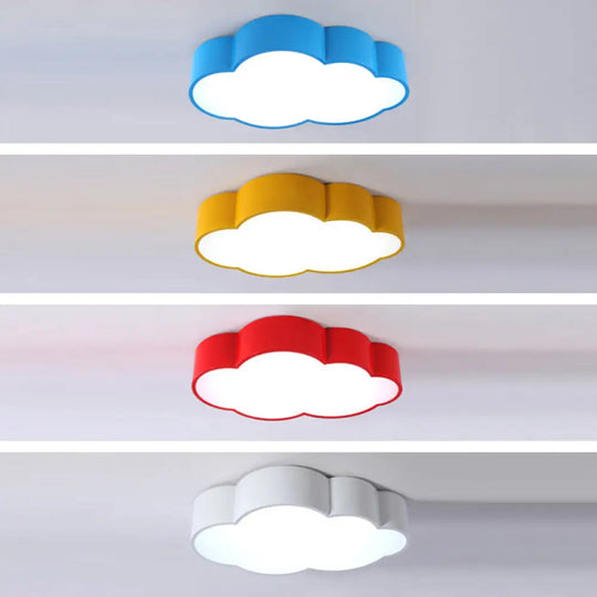 Cartoon Cloud Led Ceiling Mount Lamp For Bedroom - Acrylic Flush Lighting Fixture