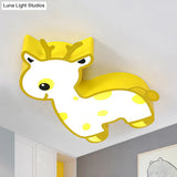 Cartoon Deer Flush Ceiling Light: Acrylic Fixture For Kids’ Bedroom