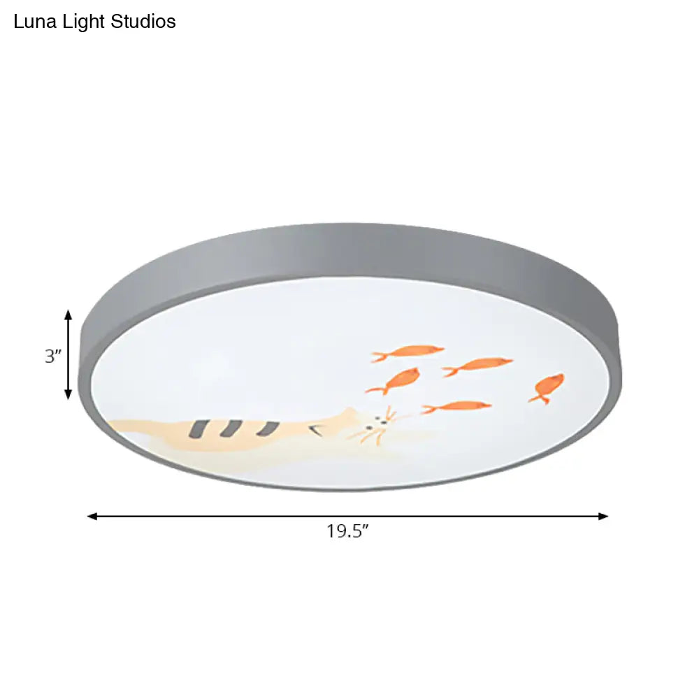 Cartoon Flush Mount Acrylic Ceiling Light Fixture For Living Room
