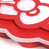 Cartoon Led Ceiling Lamp - Acrylic Peace Sign Kitty Mount Light For Baby Girls Room