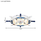 Cartoon Led Ceiling Light: Stylish Pink/White Rudder Design For Bedroom