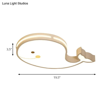 Cartoon Led Flush Mount Ceiling Light For Kindergarten With White Acrylic Fixture