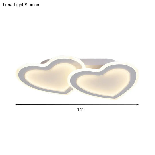 Cartoon Loving Heart Led Flush Ceiling Light For Hotel Living Room