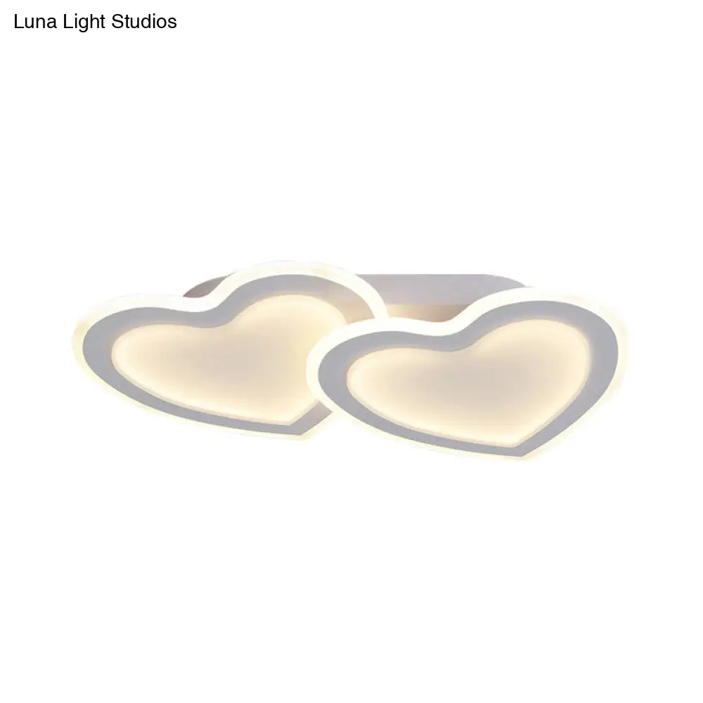 Cartoon Loving Heart Led Flush Ceiling Light For Hotel Living Room