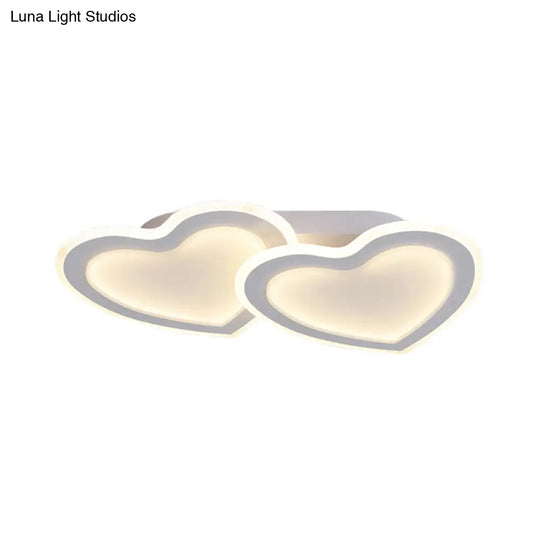 Cartoon Loving Heart Led Flush Ceiling Light For Hotel Living Room