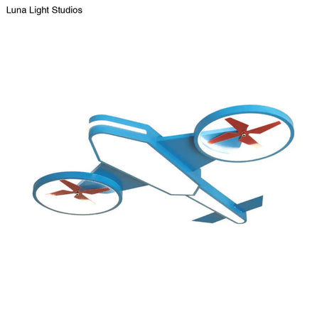 Cartoon Propeller Plane Led Ceiling Lamp - Acrylic Theme Park Shop Flush Light