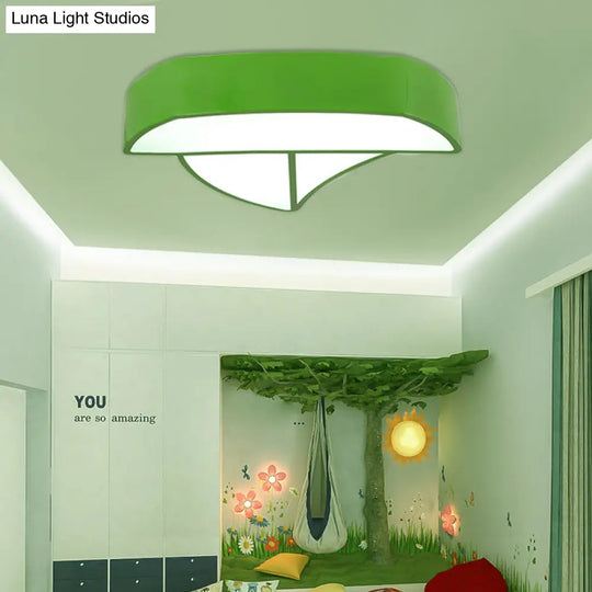 Cartoon Ship Led Ceiling Flush Mount Light For Nursing Room Or Kitchen Green / White 19.5’