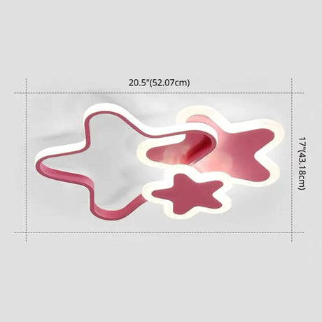 Cartoon Star Flush Mount Ceiling Light For Girls Bedroom
