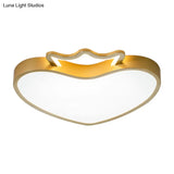 Cartoon Style Pink/Gold Heart Led Ceiling Light Fixture