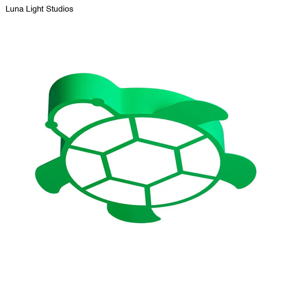 Cartoon Turtle Kindergarten Ceiling Light - Acrylic Flush Mount Fixture